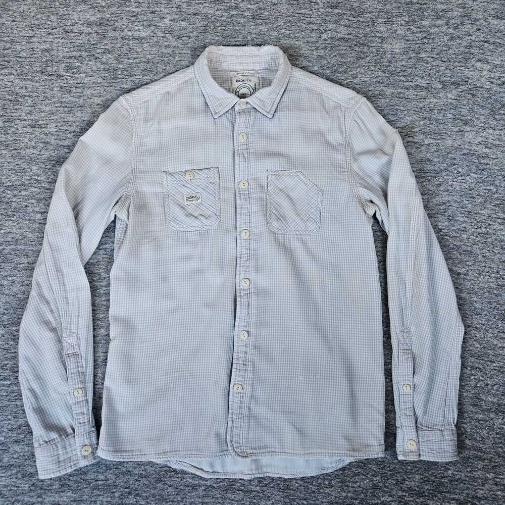 Diesel Co Long Sleeve Shirt Slim Fit Cotton Button Up Mens Large Distressed Soft